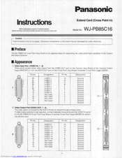 Panasonic WJ-PB85C16 Instructions Manual