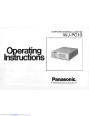 Panasonic WJPC10 - COMPUTER ADAPTOR Operating Instructions Manual