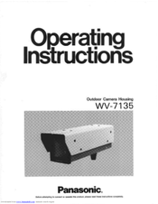 Panasonic WV-7135 Operating Instructions Manual