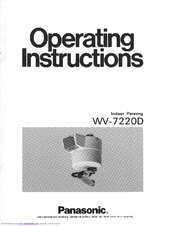 Panasonic WV7220D - CCTV ACCESSORIES Operating Instructions Manual