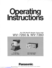 Panasonic WV7260D - OUTDOOR PAN/TILT Operating Instructions Manual