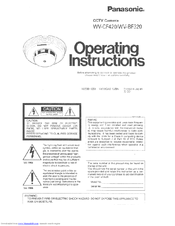 Panasonic WVCF420 - CCTV Operating Instructions Manual