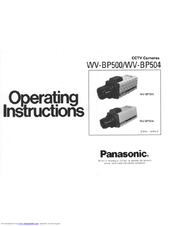 Panasonic WVBP500 - CCTV CAMERA Operating Instructions Manual