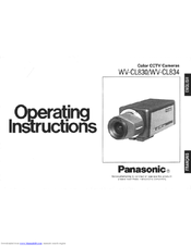 Panasonic WVCLR830 - COLOR CCTV CAMERA Operating Instructions Manual