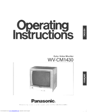 Panasonic WVCM1430 - COLOR CAMERA Operating Instructions Manual
