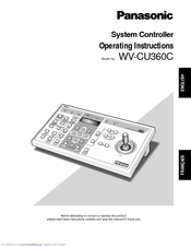 Panasonic WVCU360C - SYSTEM CONTROLLER Operating Instructions Manual
