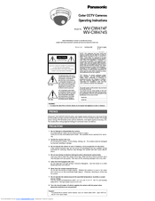 Panasonic WVCW474S - COLOR CCTV CAMERA Operating Instructions Manual