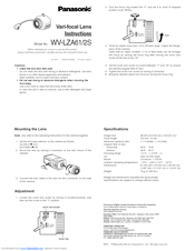 Panasonic WV-LZA61/2S Instructions