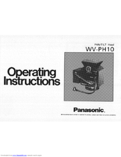 Panasonic WV-PH10 Operating Instructions Manual