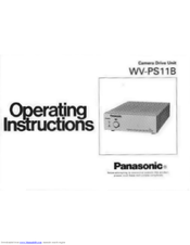 Panasonic WVPS11B - CAMERA DRIVE UNIT Operating Instructions Manual