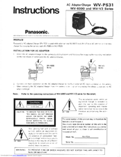 Panasonic WV-PS31 Instructions