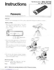 Panasonic WV-QT70 Instructions