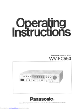 Panasonic WV-RC550 Operating Instructions Manual