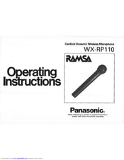 Panasonic Ramsa WX-RP110 Operating Instructions Manual