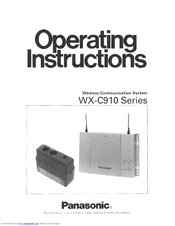 Panasonic WX-C910 Series Operating Instructions Manual