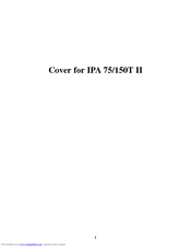 Peavey IPA 75 User Manual