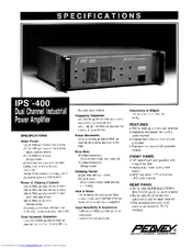 Peavey IPS 400 Specifications