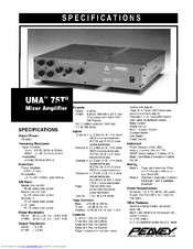 Peavey UMA 75T II Specifications