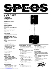 Peavey DJS 1500 Specifications
