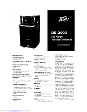 Peavey DS 3003 Specifications