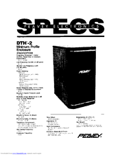 Peavey DTH 2 Specifications