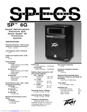 Peavey SP 6G Specifications