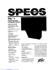 Peavey TSL 1 Specifications