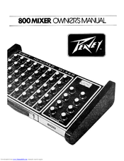 Peavey 800 Booster User Manual