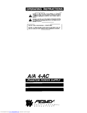 Peavey A/A 4-AC Operating Instructions