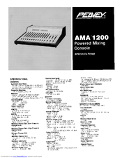 Peavey AMA 1200 Specifications