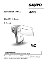 Sanyo VPC-E1BL Instruction Manual