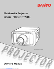 Sanyo PDG-DET100L - SXGA+ DLP Projector Owner's Manual