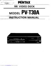 Pentax PV-T30A Instruction Manual