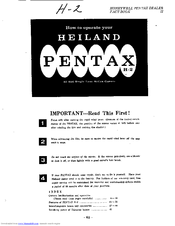 Pentax Heiland H2 User Manual