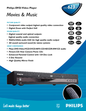 Philips DVD623AT Specifications