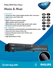 Philips DVD624AT99 Specifications