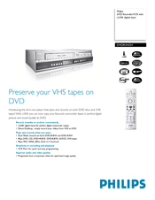 Philips DVDR3435V Specifications