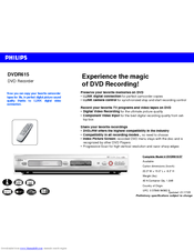 Philips DVDR615 Manuals | ManualsLib