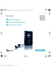 Philips HDD1835 - GoGear 8 GB Digital Player Quick Start Manual