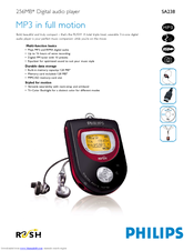Philips RUSH SA238/07 Specifications