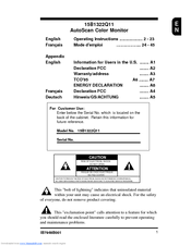 Philips 15B1322Q11 Operating Instructions Manual
