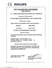 Philips 190B6CB Declaration Of Conformity