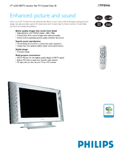 Philips 17-LCD HDTV MONITOR FLAT TV CRYSTAL CLEAR III 17PF8946 Manuals