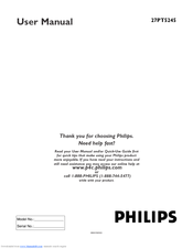 Philips 27-STEREO TV 27PT5245 User Manual