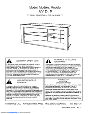 Philips 50-DLP-PROJECTION HDTV PIXEL PLUS 50PL9126D - Stands/Wall mount Assembly Instructions Manual