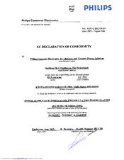 Philips LC5331 - bCool SV1 SVGA DLP Projector Declaration Of Conformity