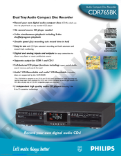 Philips CDR200BK99 Specifications