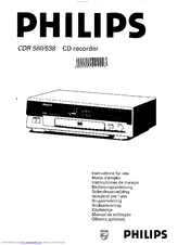Philips CDR560-00S Instructions For Use Manual