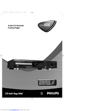 Philips CDR600BK Hookup Pages
