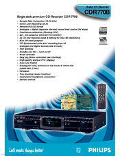 Philips CDR770/00 Specifications